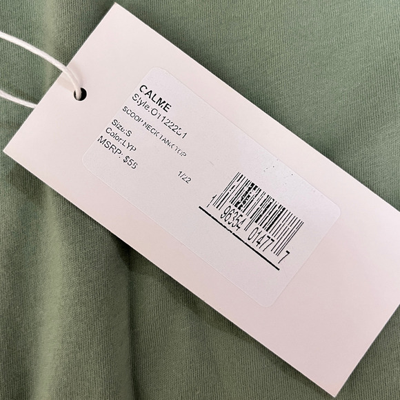 Johnny Was NWT Calmé Scoop Neck Curved Hem Tank Top in Sage Green Small - Picture 10 of 12